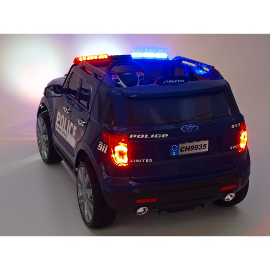 Džíp USA Police s 2.4G dálkovým ovládáním, megafonem, policejním osvětlením, FM rádiem, 12V, MODRÝ